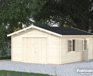 Palmako Roger 4.5m x 5.5m Wooden Garage with Wooden Door