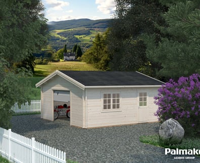 Palmako Roger 5.4m x 5.4m Wooden Garage with Sectional Door